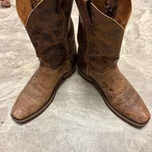 Justin Bent Nail Shawnee 10D BR733 Men's Brown Leather Cowboy Boots